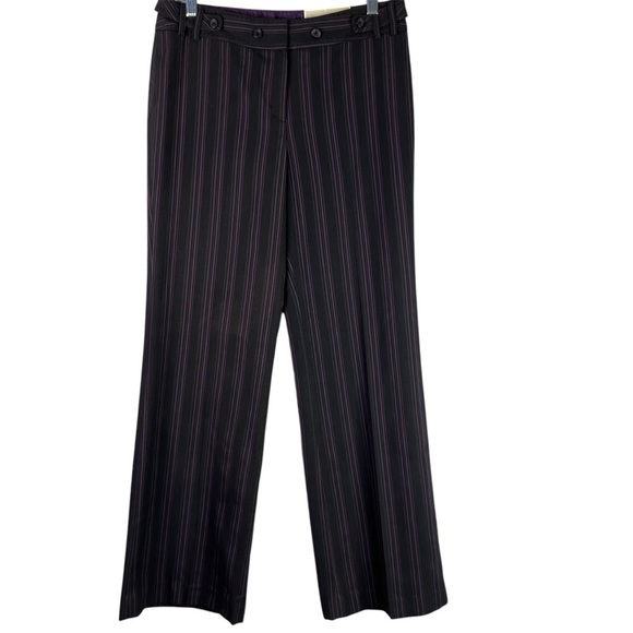 Cato Pants - Cato Pants Women’s 8 Purple Black Stripe Contemporary Lower Rise Straight Leg
